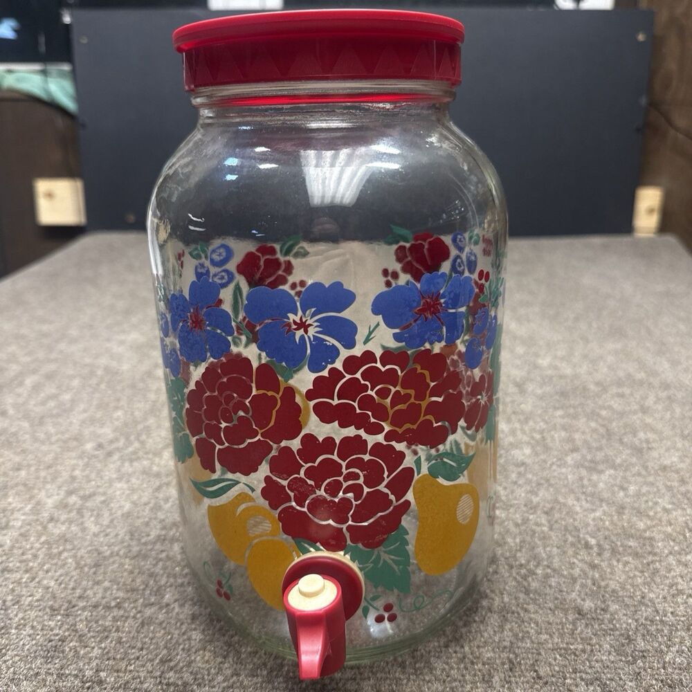 Vintage Anchor Hocking Glass Beverage Dispenser Sun Tea 90’s - Picture 2 of 9